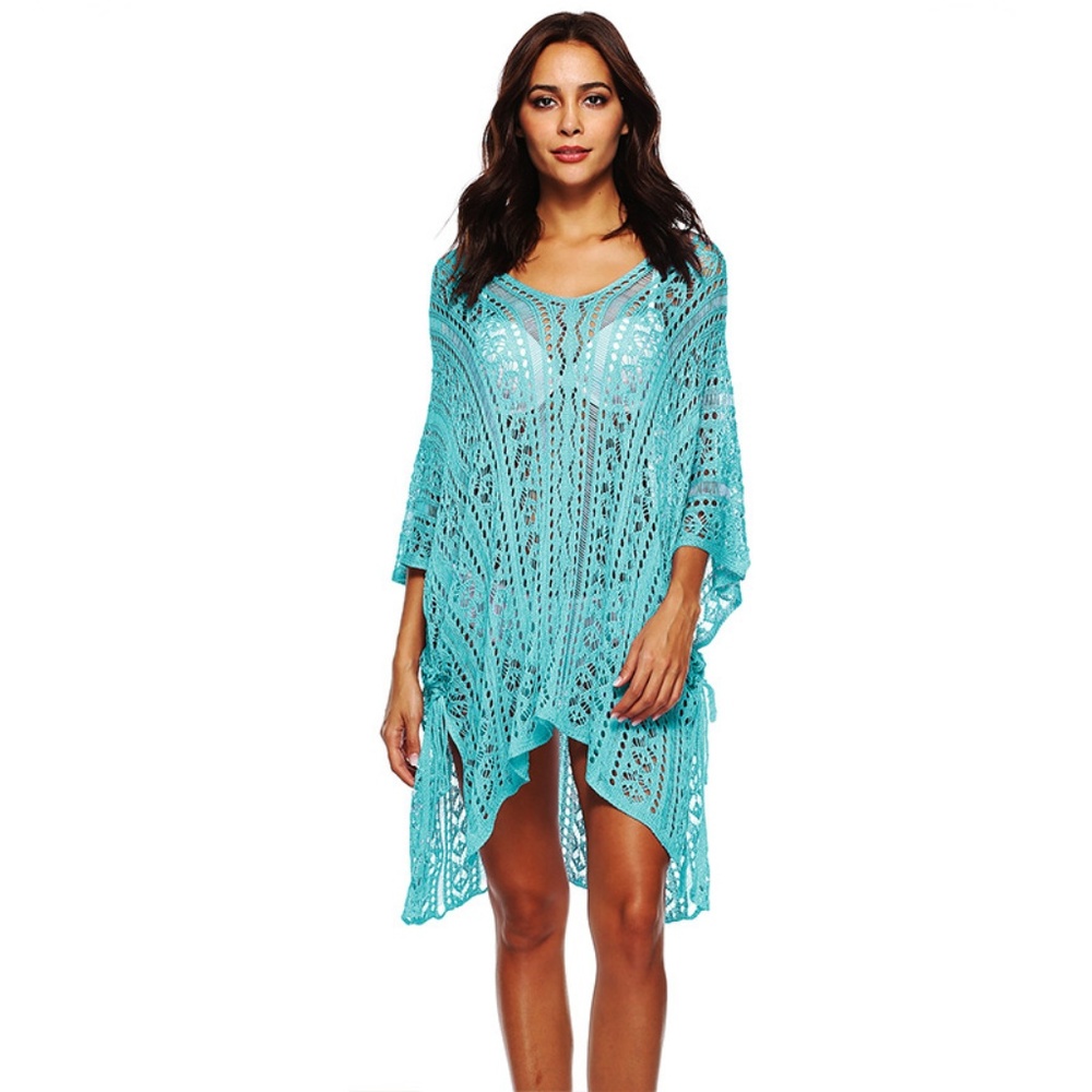 LAST 1! NWT V-Neck Crocheted Beach Cover-up - Picture 1 of 4